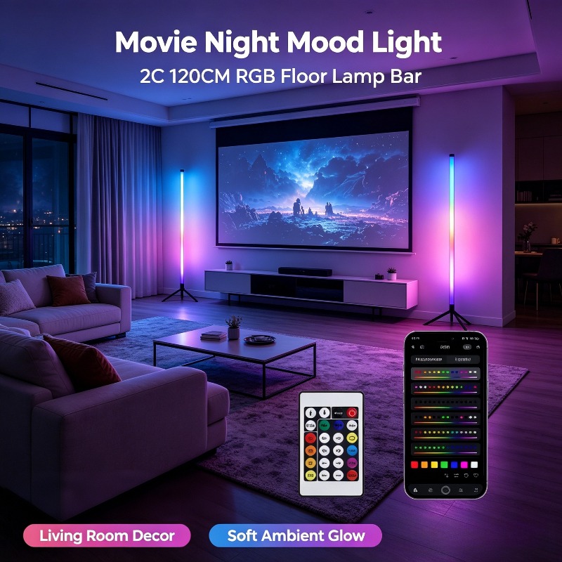 Decor Lighting Floor Lamps - 2 Pack RGB LED Corner Floor