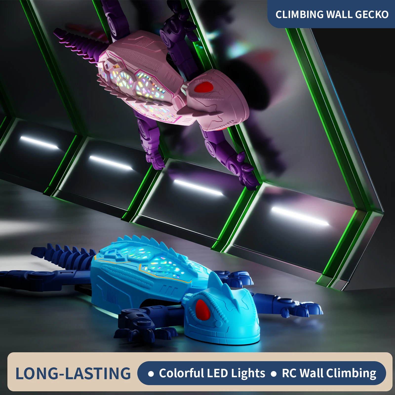 Gecko Lighting & Decor - Remote Control Light-Up Wall Climbing Gecko,