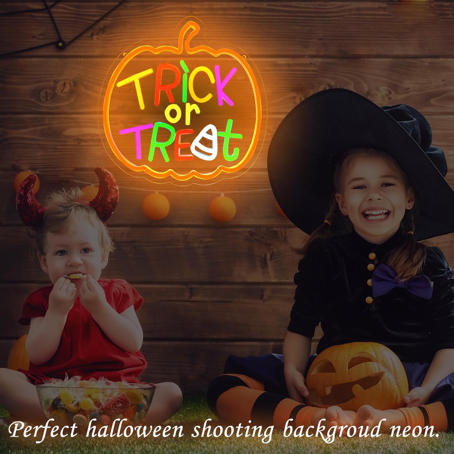 Trick or Treat Neon Sign with  - Home Decor Lighting Tricks review and price