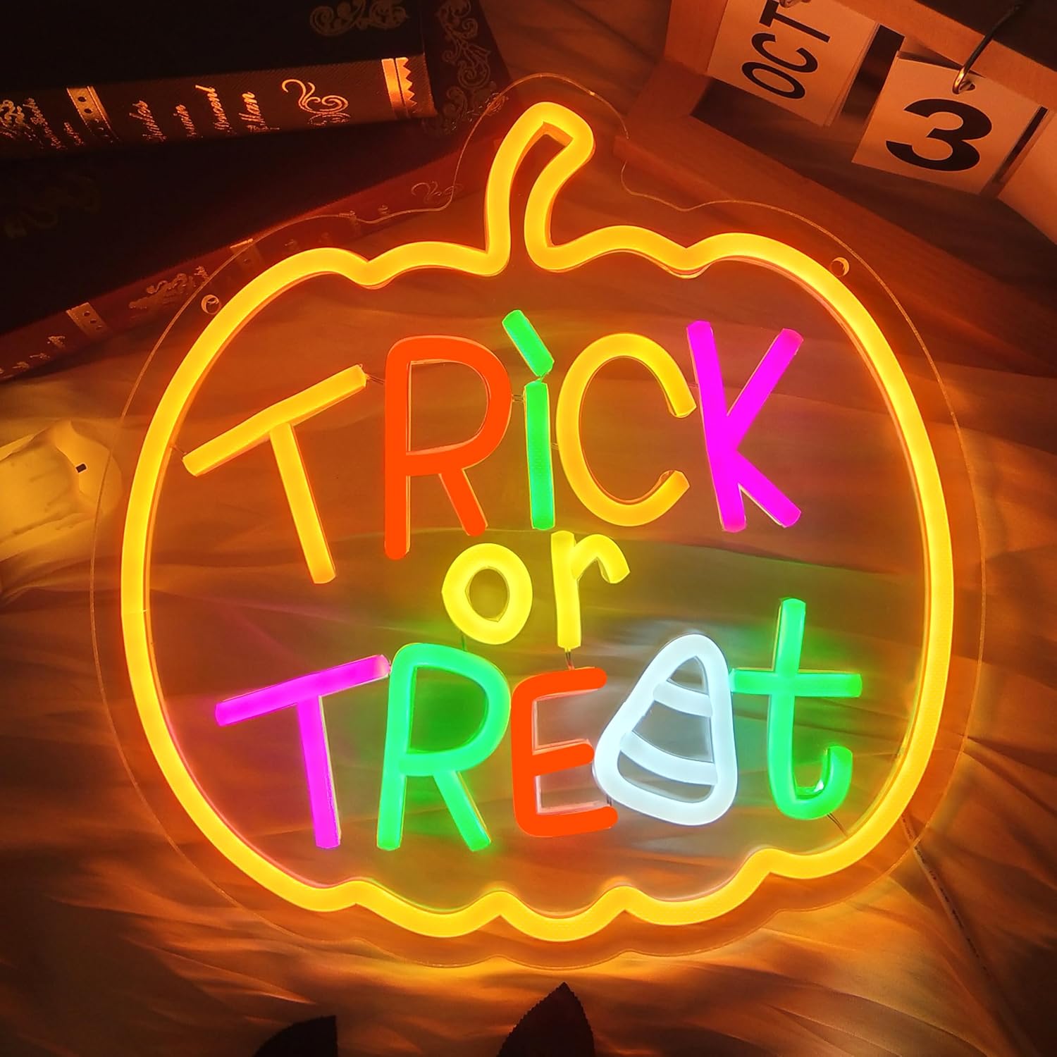 Trick or Treat Neon Sign with  - Home Decor Lighting Tricks review and price