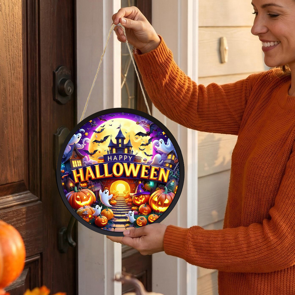 Round Glowing Halloween Hangin - Home Decor Lighting Tricks review and price
