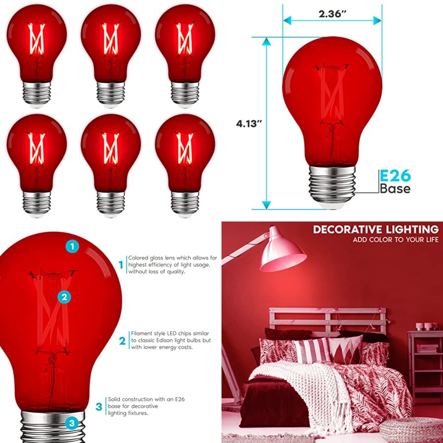 A19 Edison LED Light Bulbs, 4. - Lighting Decoration Outdoor review and price