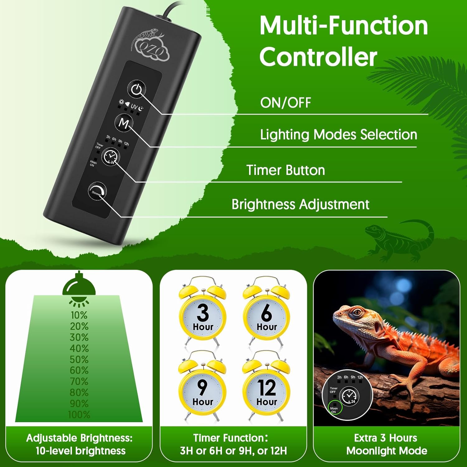 24W LED UVA UVB Reptile Lamp w - Gecko Lighting & Decor review and price