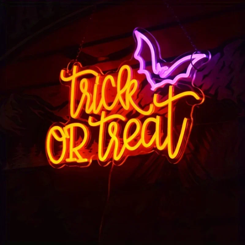 Trick or Treat Neon Sign Light - Home Decor Lighting Tricks review and price
