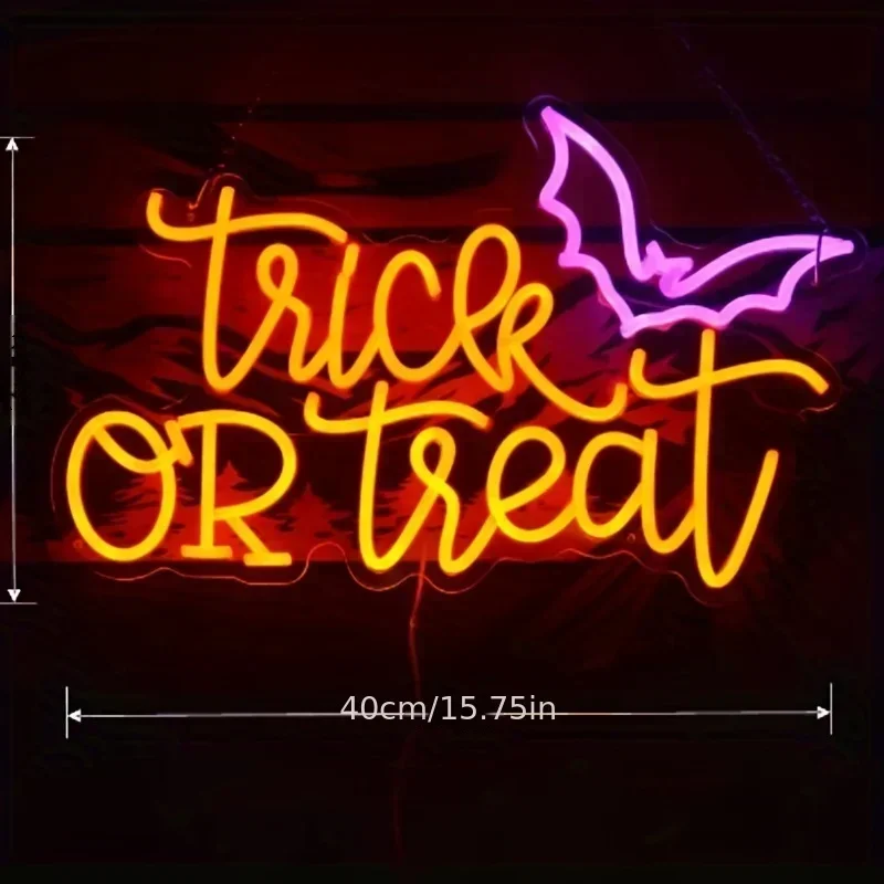 Trick or Treat Neon Sign Light - Home Decor Lighting Tricks review and price