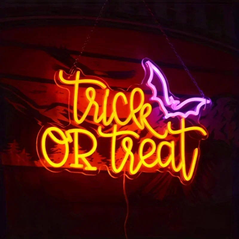 Trick or Treat Neon Sign Light - Home Decor Lighting Tricks review and price