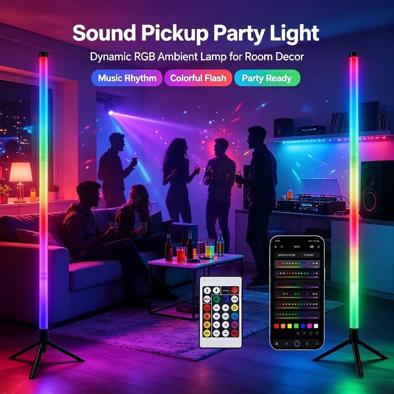 2 Pack RGB LED Corner Floor La - Decor Lighting Floor Lamps review and price
