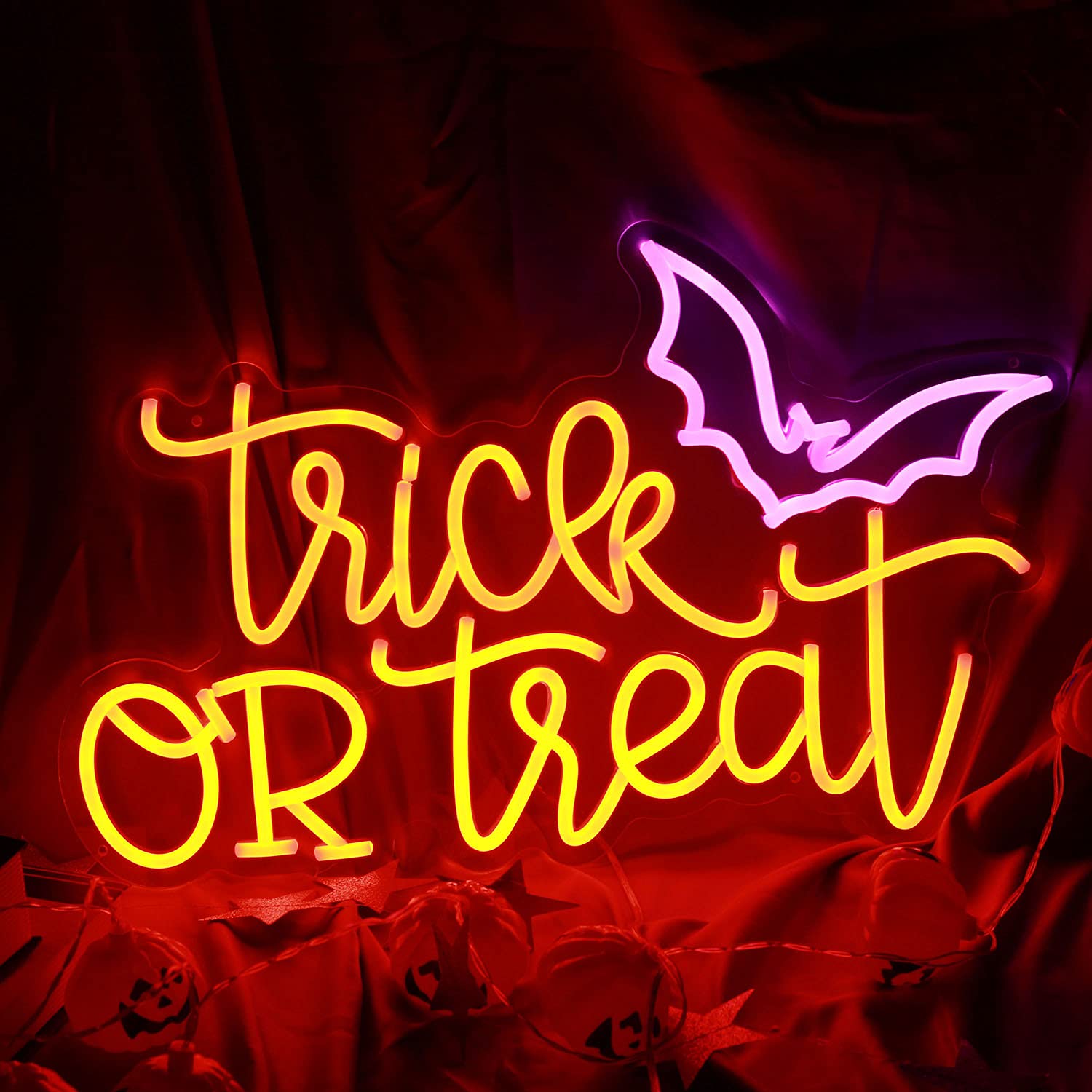 Trick or Treat Neon Sign Light - Home Decor Lighting Tricks review and price