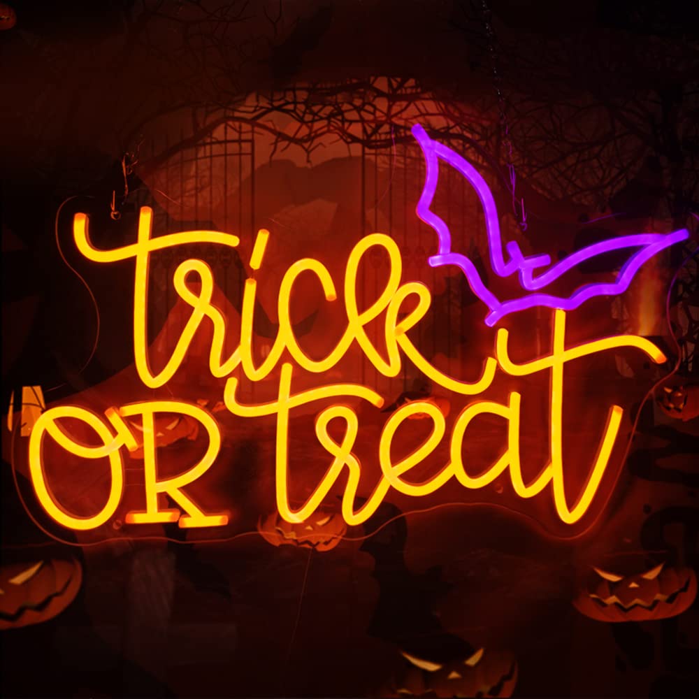 Trick or Treat Neon Sign Light - Home Decor Lighting Tricks review and price
