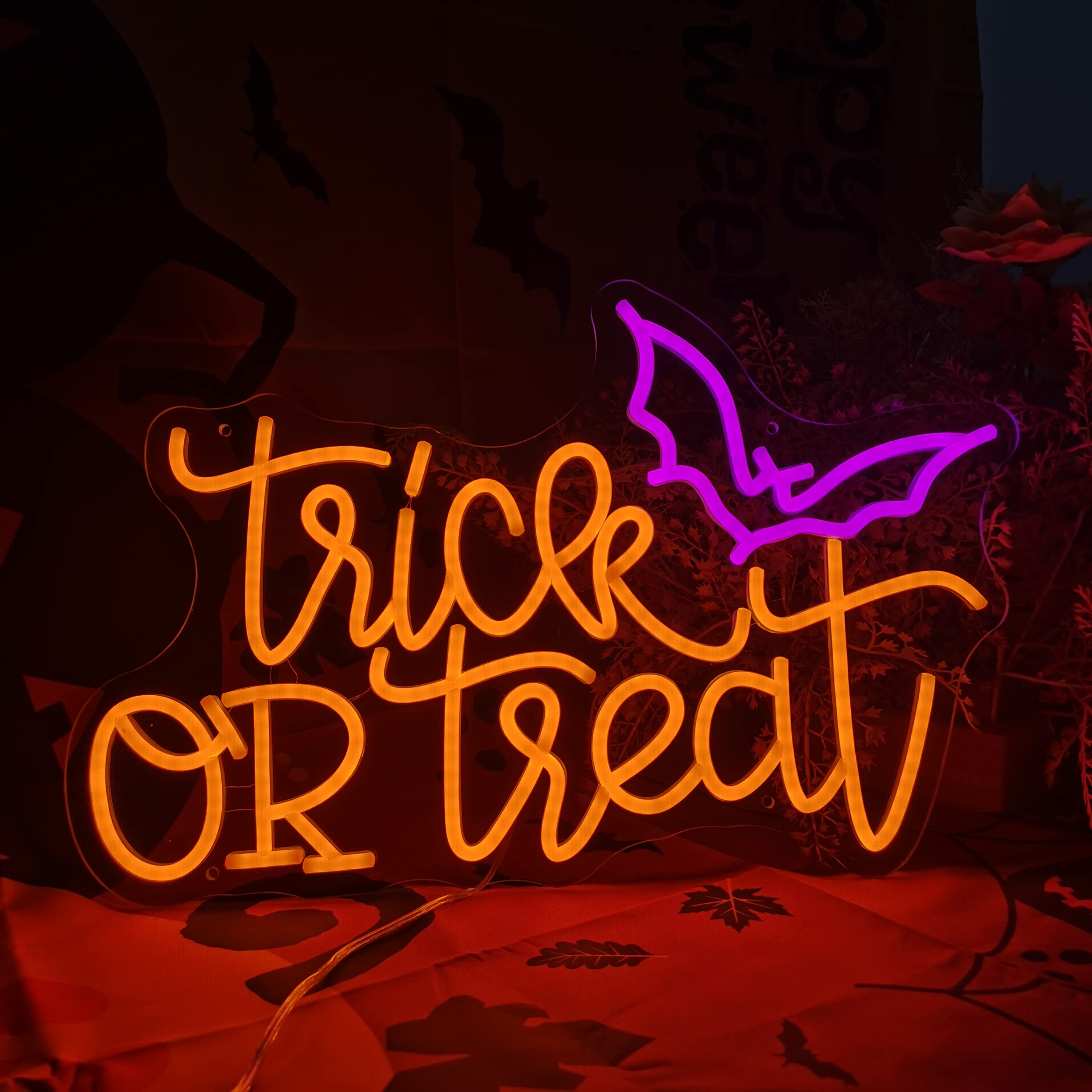 Trick or Treat Neon Sign Light - Home Decor Lighting Tricks review and price