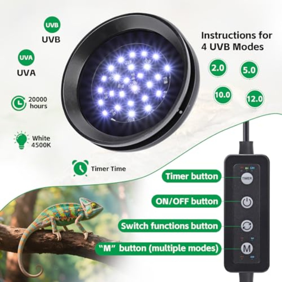 UVB Light for Reptiles with Di - Gecko Lighting & Decor review and price