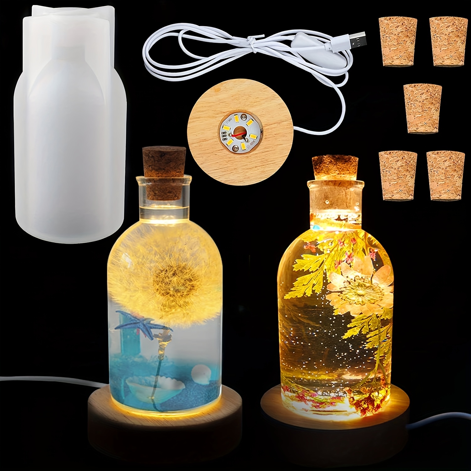 Drift Bottle Light Resin Mold  - Decor Lighting Cork review and price