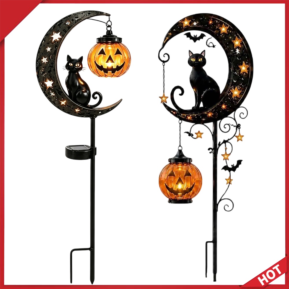 Solar Powered Black Cat & Pump - Led Moon Lamp review and price