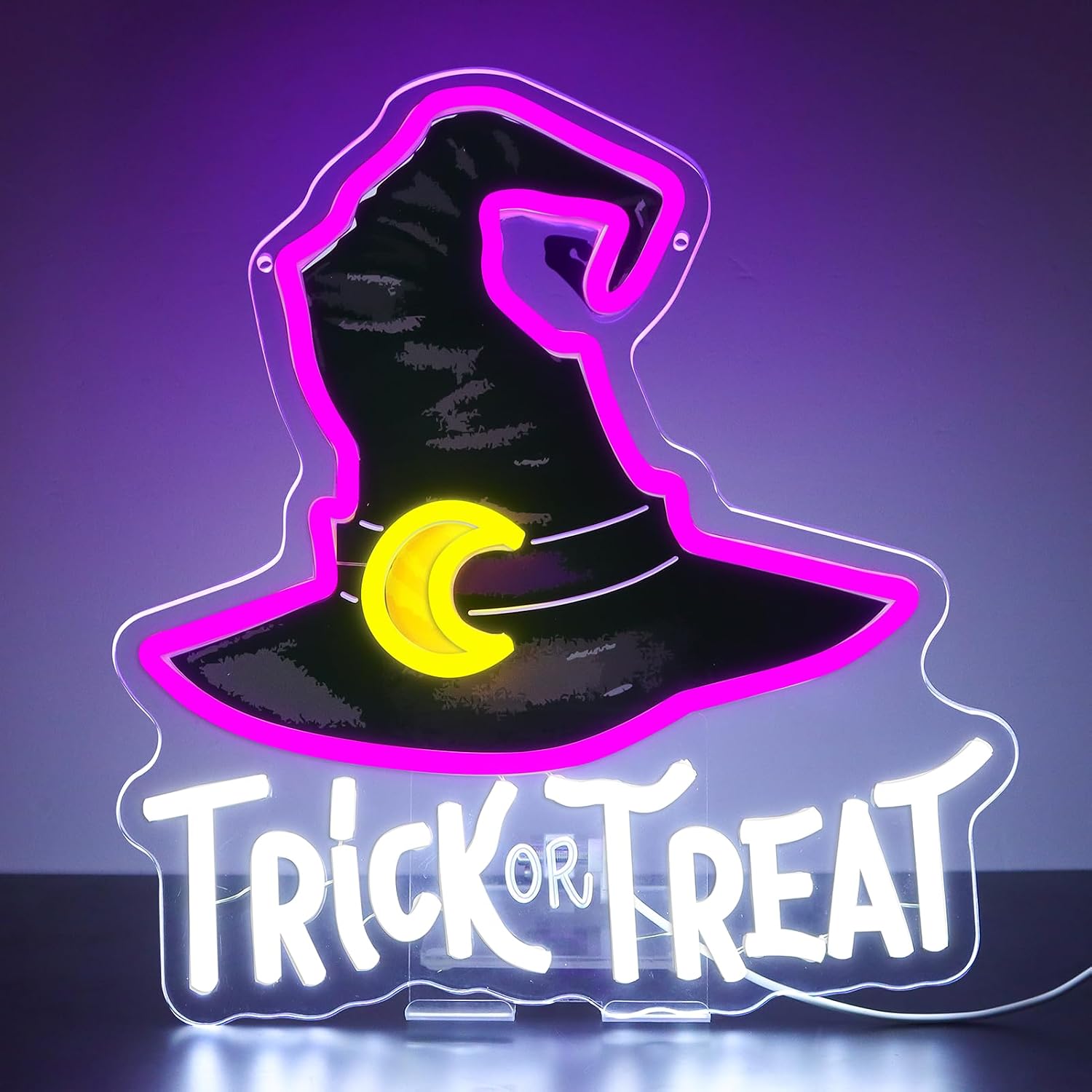 Trick Or Treat Witch Hat Neon  - Home Decor Lighting Tricks review and price