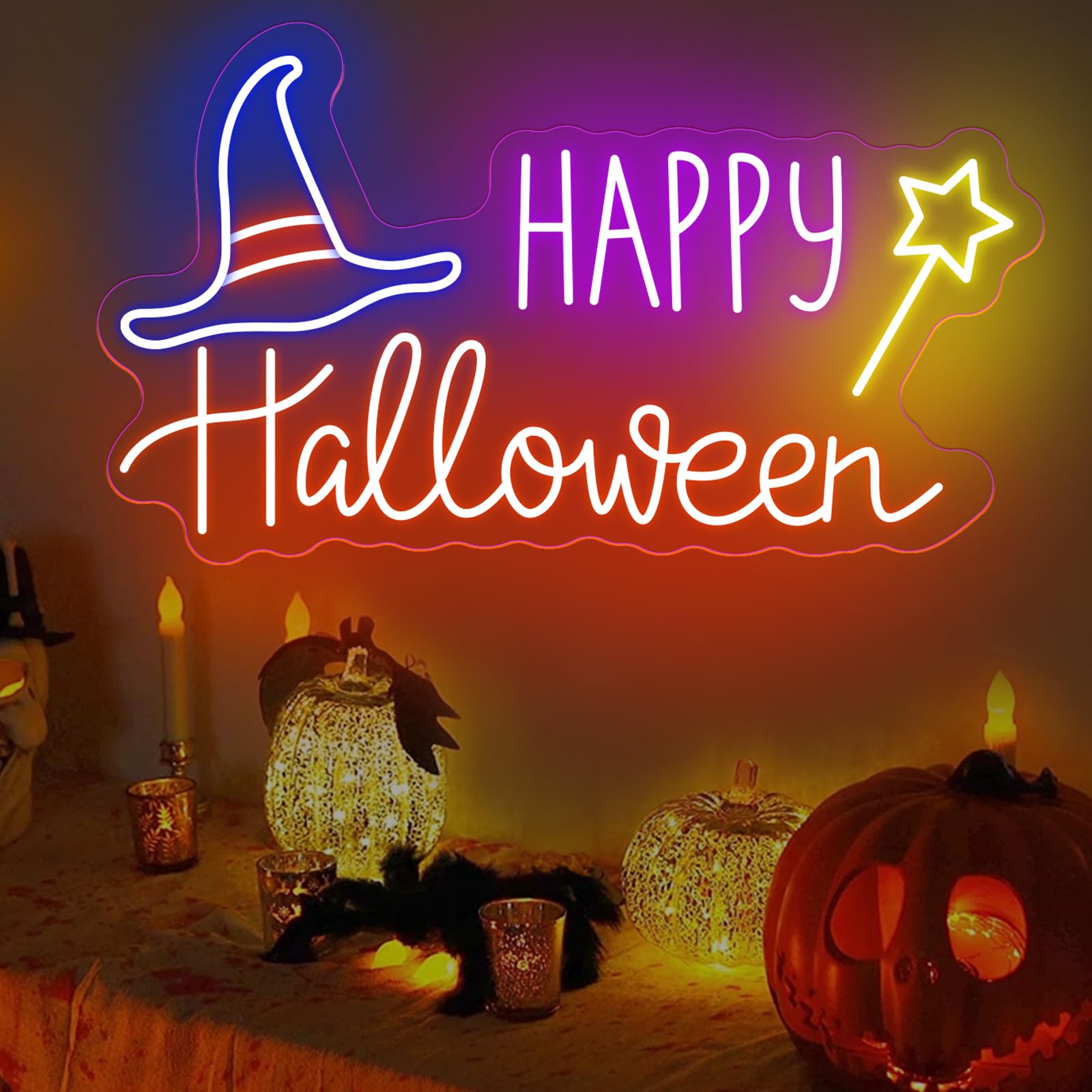 Happy Halloween Bat LED Neon S - Home Decor Lighting Tricks review and price