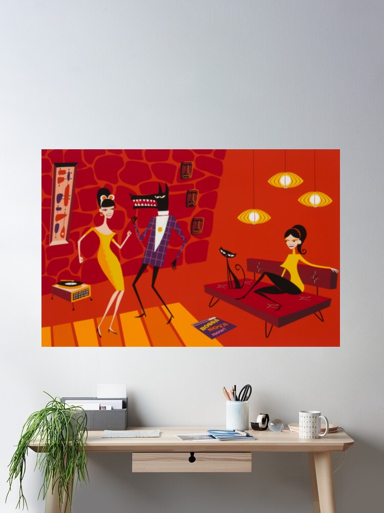 Josh Agle Bossa Nova Now Photo - Nova Decor & Lighting Vase Glass Brun 26Cm review and price
