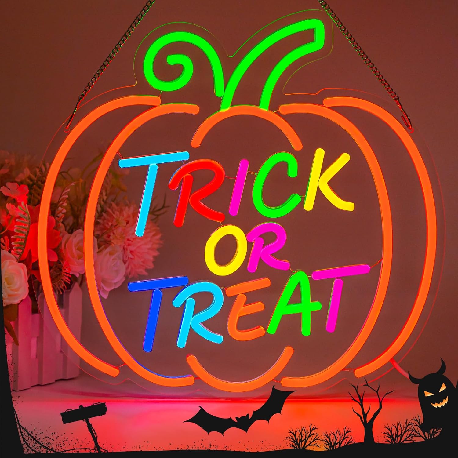 Trick Or Treat Pumpkin LED Neo - Home Decor Lighting Tricks review and price