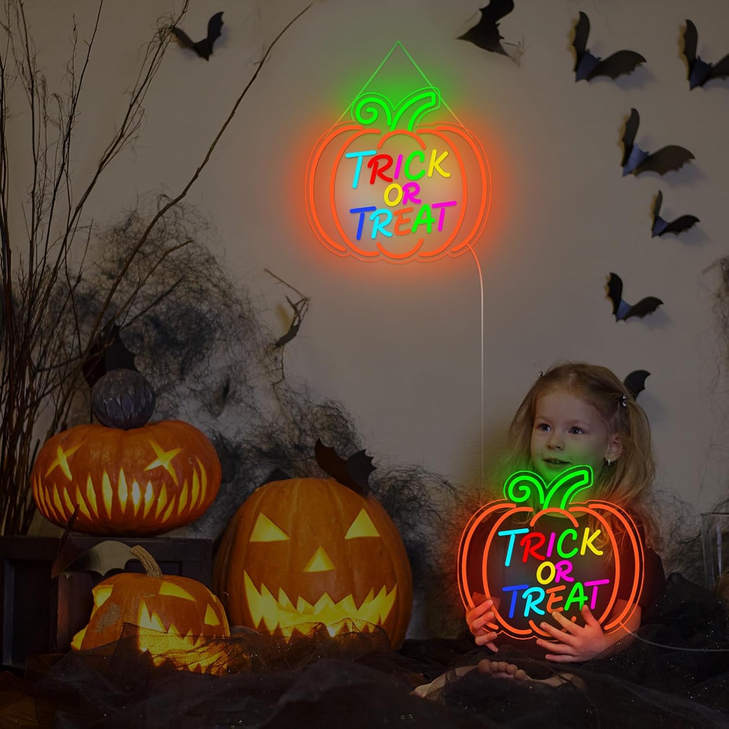 Trick Or Treat Pumpkin LED Neo - Home Decor Lighting Tricks review and price